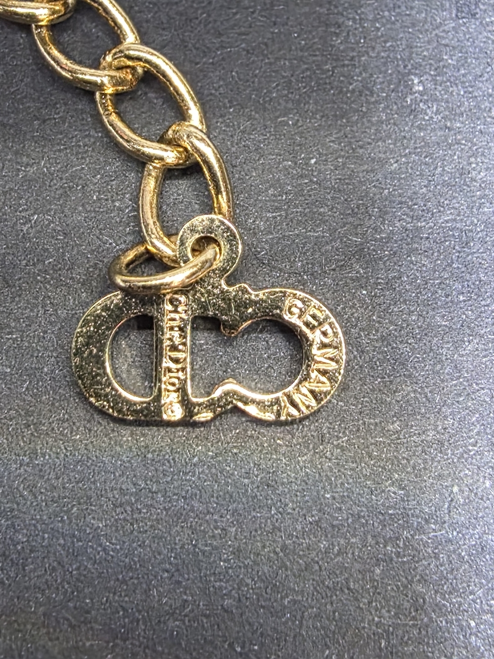 Christian Dior Gold Heart Pendant Necklace with Clear Stone - Picture 3 of 5